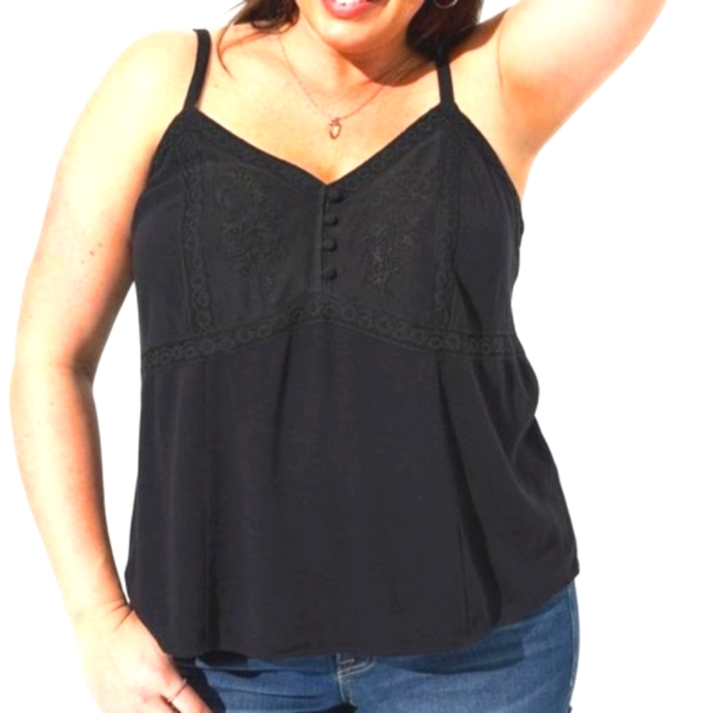 ❤️NWT TORRID BABYDOLL TANK - WASHABLE CRINKLE GAUZE BUTTONS - PLUS SIZE